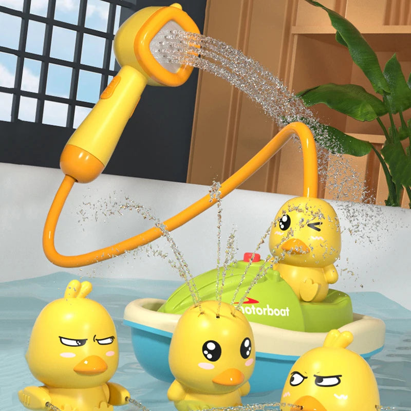 Baby-Badespielzeug, süße Ente, elektrischer Wasserspray, Badezimmer-Badespielzeug, Kinderbad und Dusche, Badewanne, interaktives Kleinkindspielzeug, Geschenke