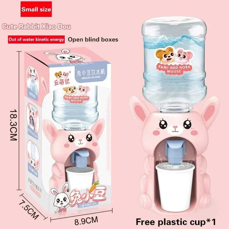 Mini Water Dispenser Cute Baby Toy Drinking Water Cooler Lifelike Children Cartoon Simulation Device for Kid Home Decor Ornament