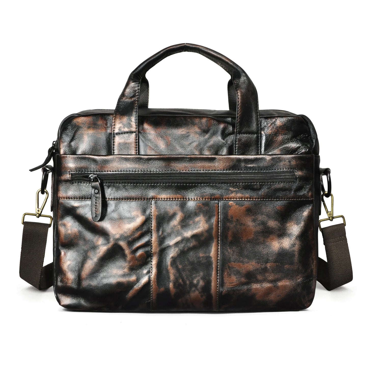 Oil Waxy Leather Coffee Design Business Briefcase 15" Laptop Document Case Fashion Attache Messenger Bag Tote Portfolio 9022-b