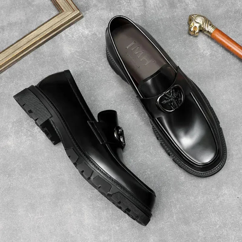 2025 New Men Oxhide Shoes with Thick Soles and Big Heads Lazy People Casual MenFashion Shoes Fashion Shoes