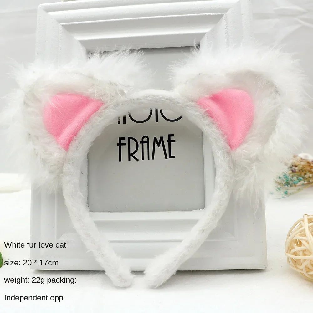 Adults Kids Plush Cute Fox Cat Ears Headband Hairband Hair Hoops for Birthday Gift Wedding Party Costume Christmas New Years