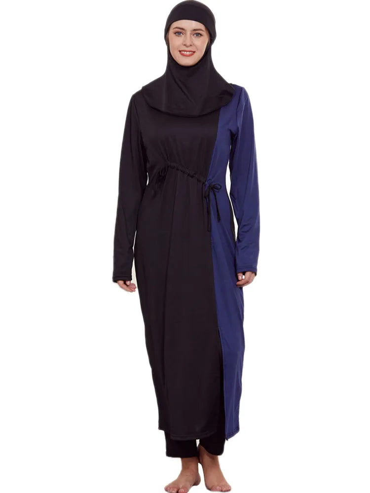 2024 New Arrival Stylish Muslim Swimwear Burkinis 3 Piece Long Robe Swimming Hijab Suit Muslimah Hijab Swimsuit Islamic Swimwear