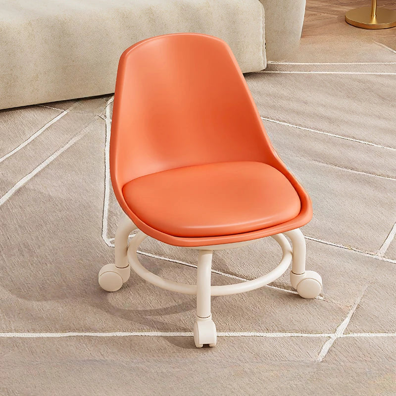 Kids Chair Solid Color Pulley Rotating Stool Wheeled Home Mobile Soft Low Footstool home improvement