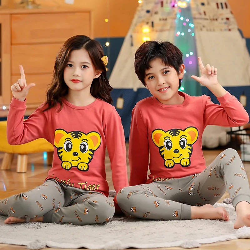 Autumn Winter Baby Girl Clothes Pajamas Sets Boys Pyjamas Kids Homewear Cotton Nightwear Children's Indoor Clothing Pijamas Suit
