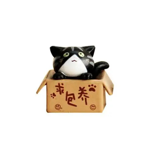 Lovely Box Cartoon Cat Miniature Landscape Decor Bonsai Resin Crafts Ornament Home Decoration Ornaments Accessories Wholesale