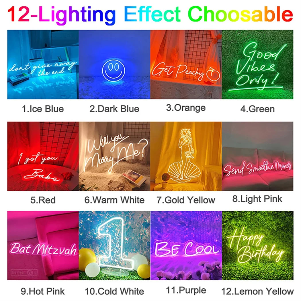 Happy Valentines Day Neon Sign for Room Decoration,Neon LED Lights Signs for Bedroom Wall Decor,Home,Wedding,Gaming,Bar,Custom
