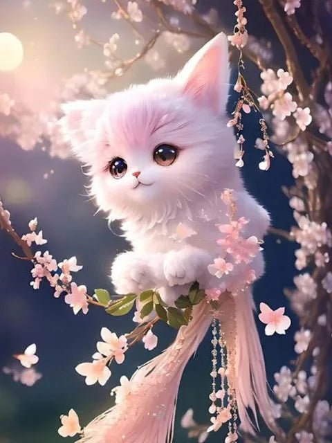 HOMFUN 5D DIY Full Diamond Embroidery "Animal Cat" Diamond Painting Cross Stitch Rhinestone Home Decoration