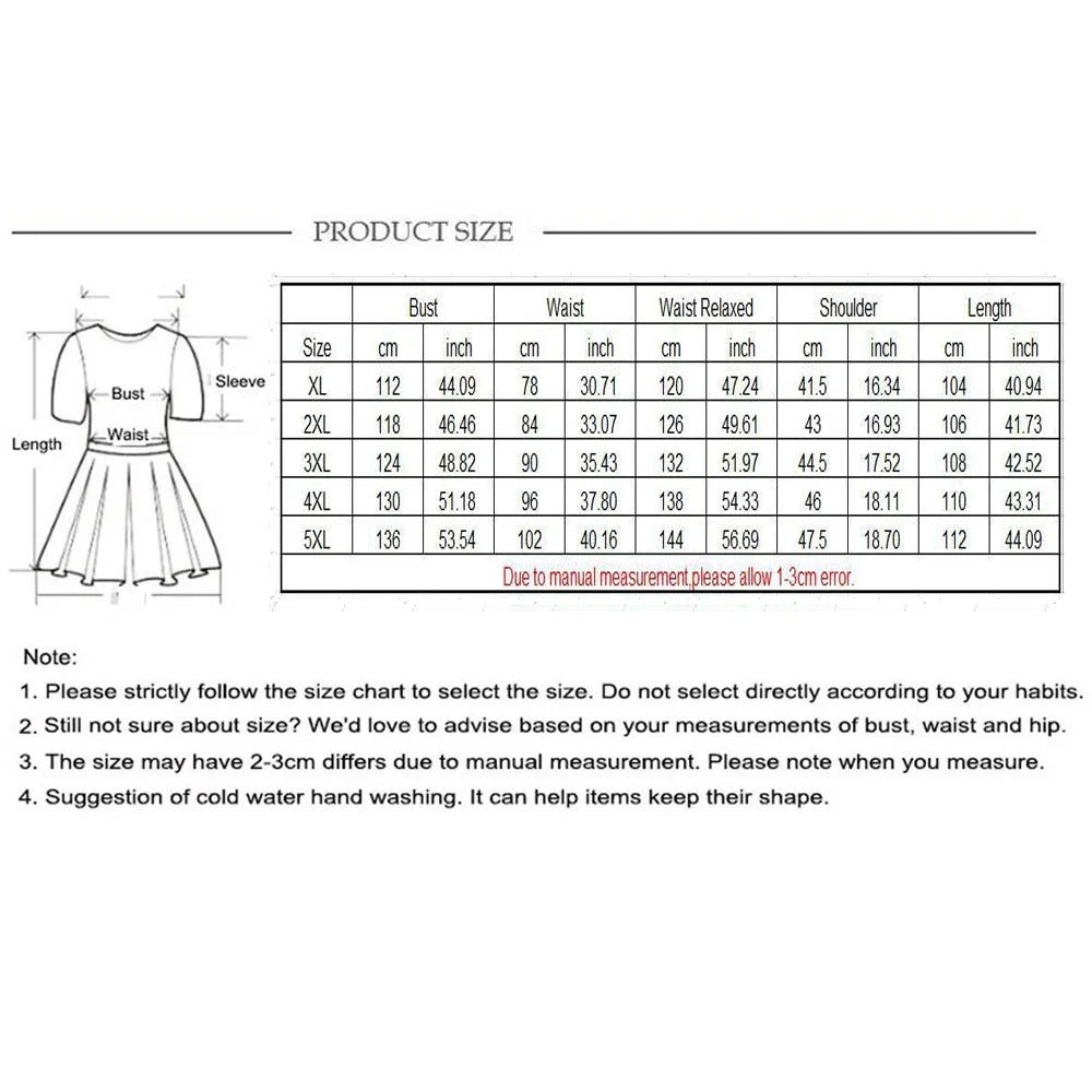 2025 Casual Short Sleeve Print Plus Size Dress Women V-Neck Lace-Up Large Midi Dress Lady Trendy Chubby Curvy Pleated Long Dress