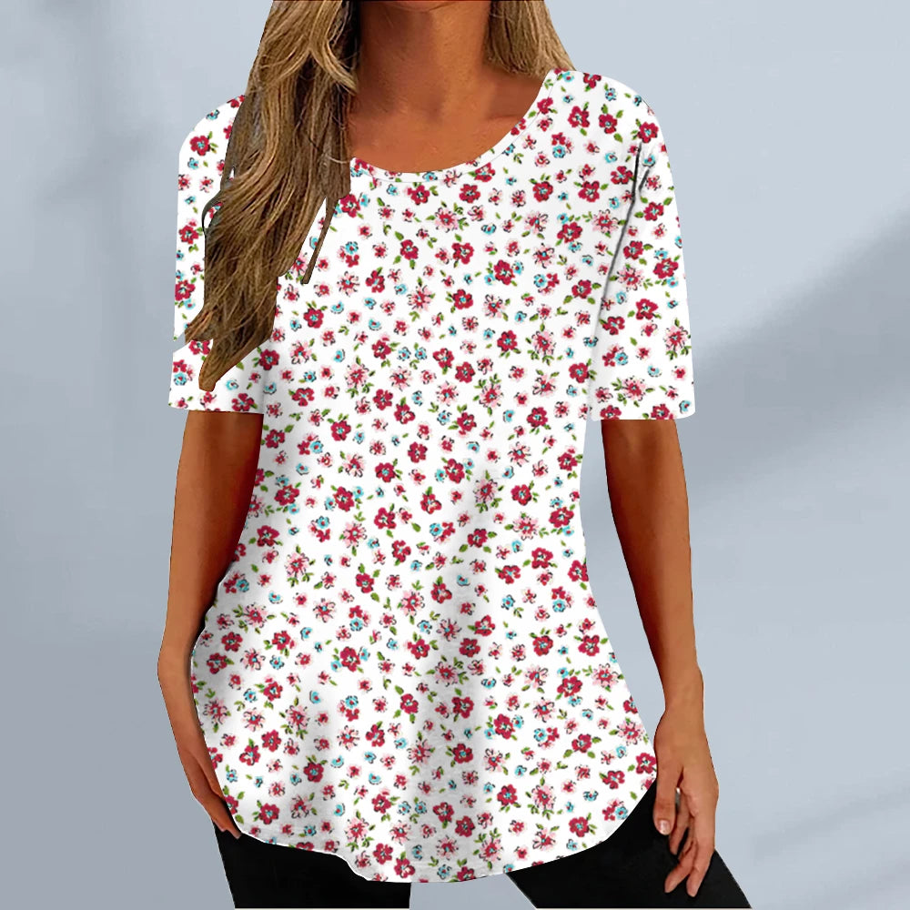 New Women's T-shirt Summer Fashion Short Sleeve Tops Tees Casual Daily Print T Shirt For Women Clothes Plus Sized Girls Clothing