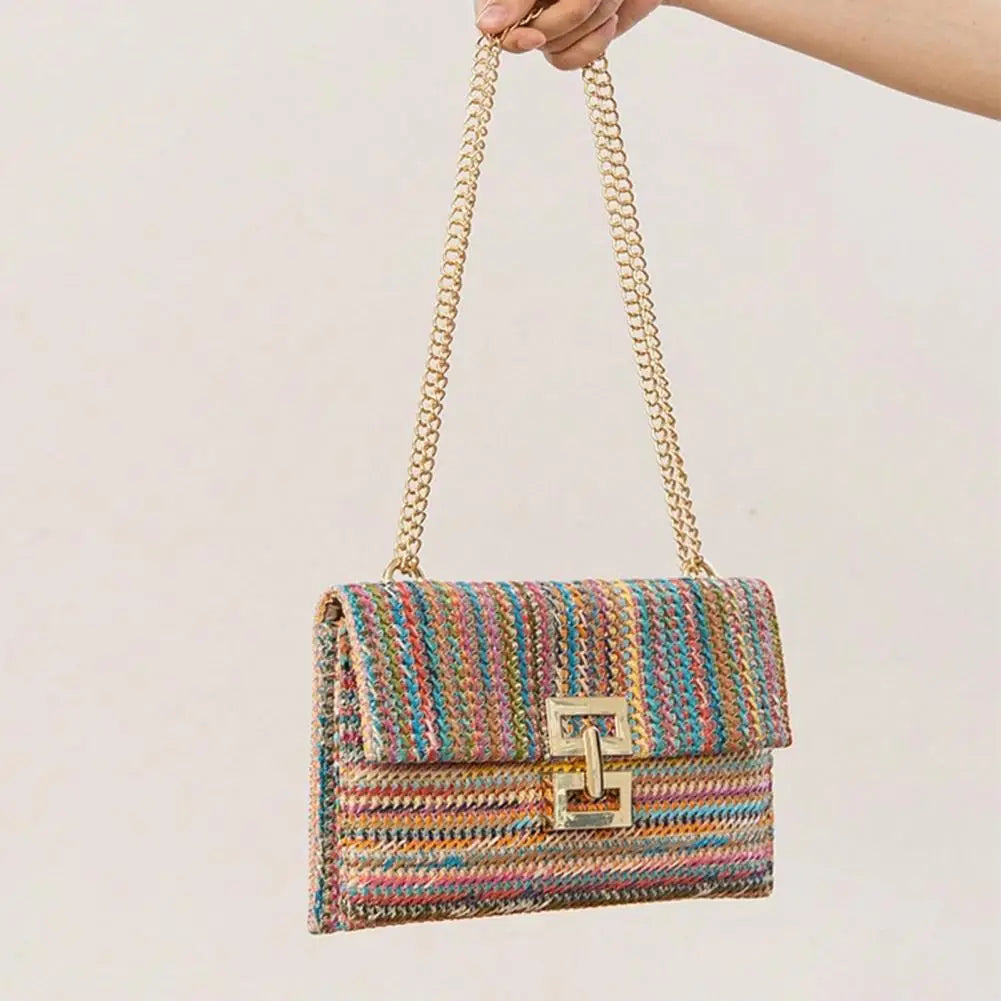 Straw Woven Clutch Handbags For Women Bohemian Beach Rattan Causal Lady Party Wedding Evening Bag New Summer Purse Wallet
