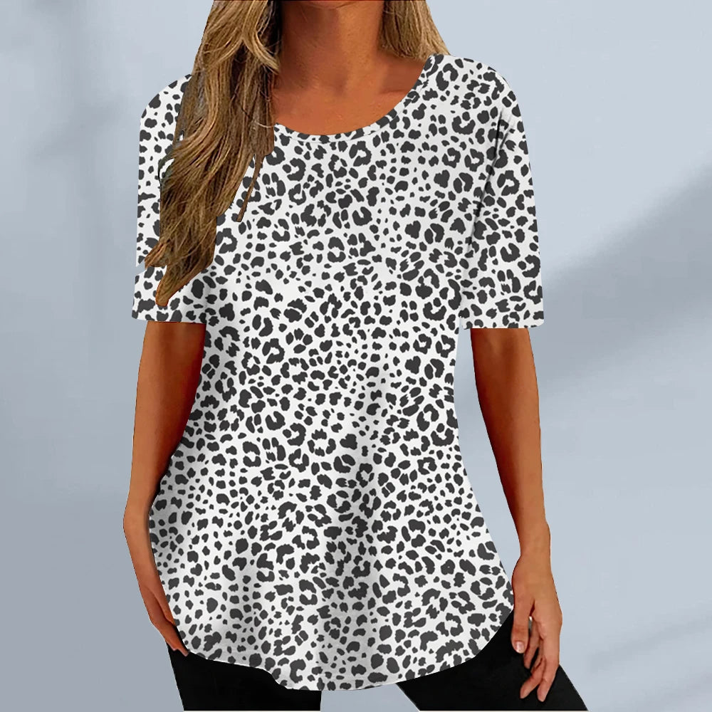 New Women's T-shirt Summer Fashion Short Sleeve Tops Tees Casual Daily Print T Shirt For Women Clothes Plus Sized Girls Clothing