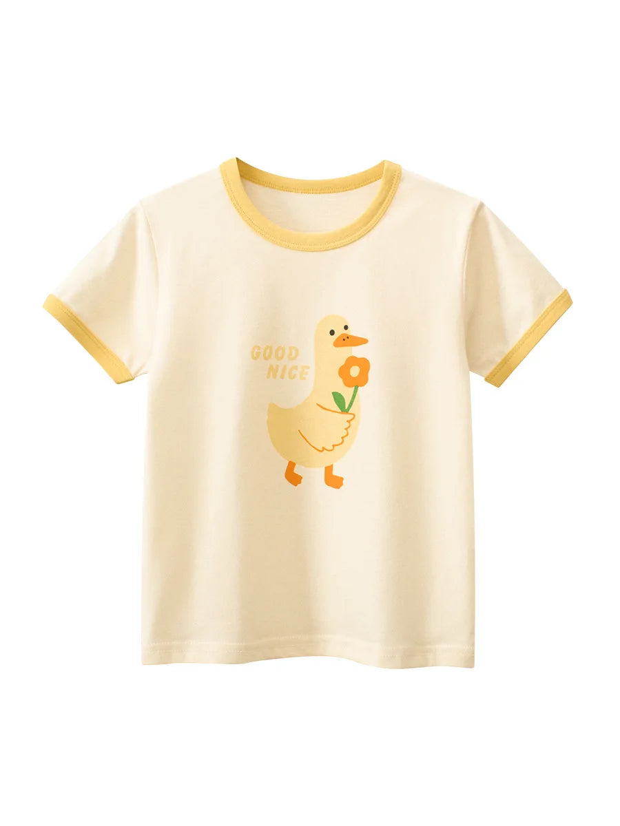 2024 sommer 2-8 Jahre Kinder Mädchen Shorts Ärmel T-shirts Gedruckt Kleines Mädchen Top Baby Mädchen T Shirts Kinder kleinkind Mädchen Kleidung