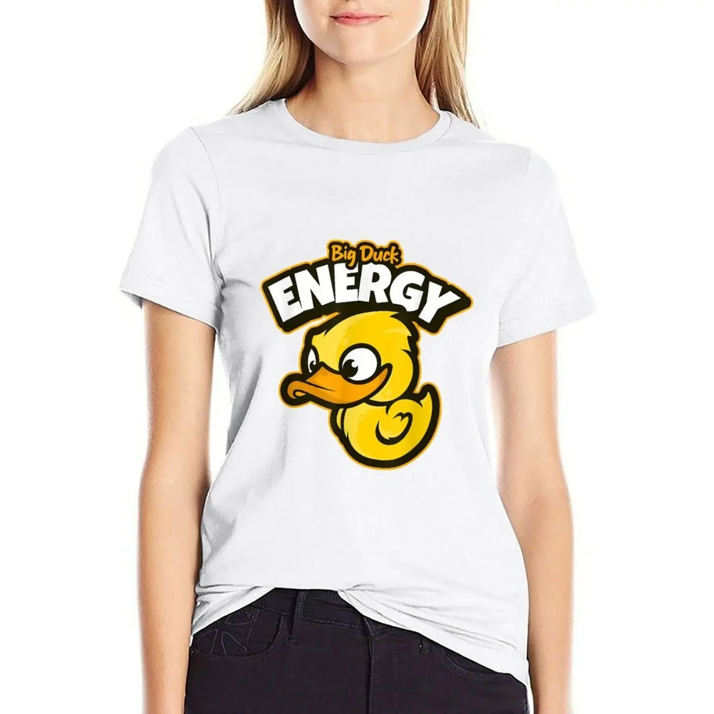 Big Duck Energy Saying Yellow Rubber Duckie T-Shirt summer clothes shirts graphic tees t-shirt dress for Women graphic