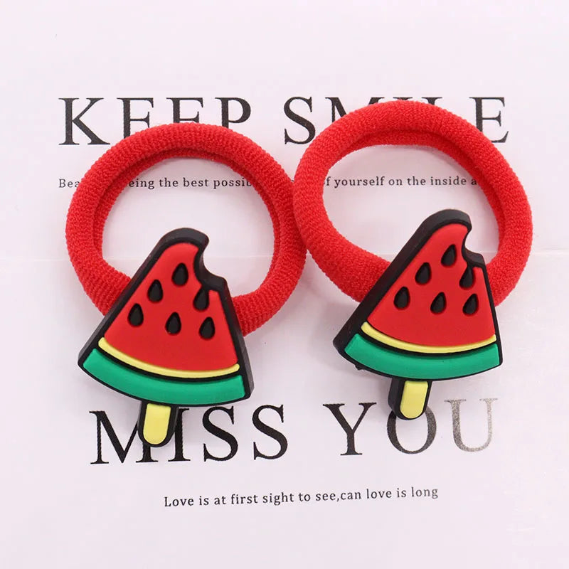 2Pcs Cute Animal Cat Hair Accessories Children Rubber Bands Scrunchies Elastic Hair Bands Girls Headband Decorations Ties Gum