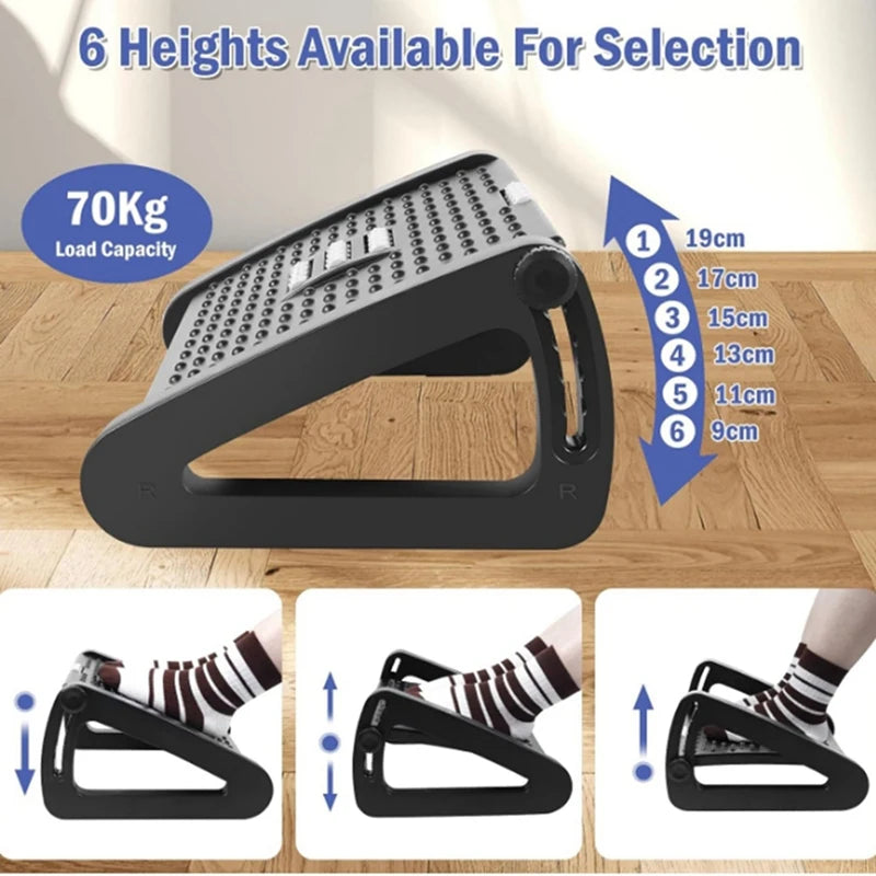 Office Foot Rest, Foot Stool Removable Massage Roller Portable, Ergonomic Desk Footrest