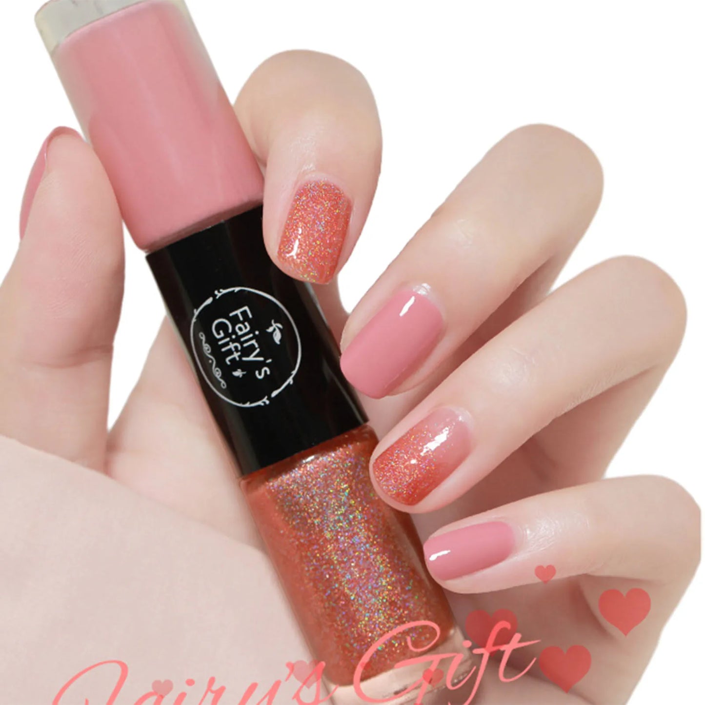 2 In 1 Double Heads Nails Polish Paillette Glitter Nails Oils Long Lasting Waterproof And No-Bake Quick Drying Gel Nails Polish