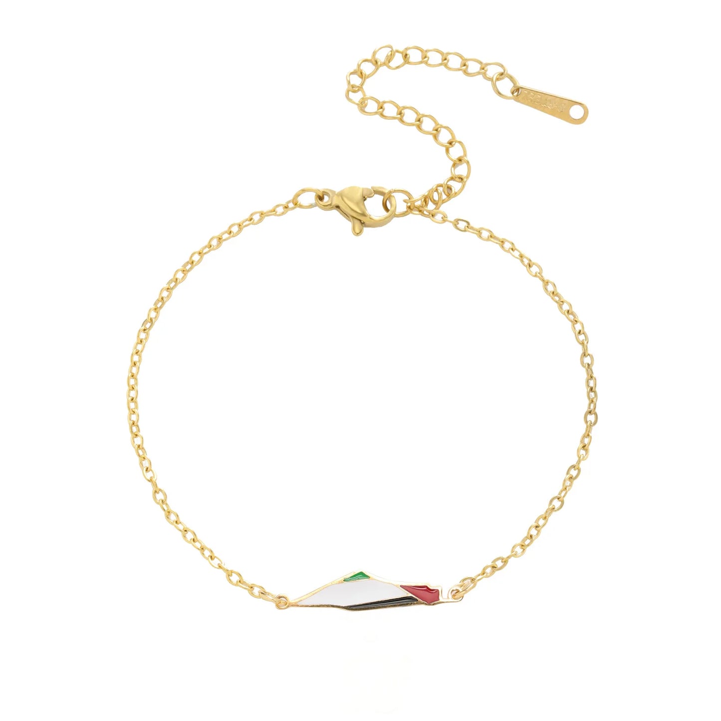 Cazador Palestine Map Double Layers Beads Chain Bracelets for Women Stainless Steel Jewelry Charm Bracelet Gift