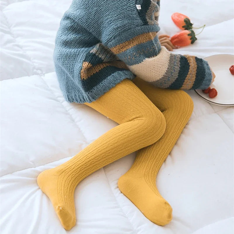 Baby Girl Tights Warm Leggings Kids Pants Solid Cotton Child Pantyhose Casual Stockings Girls Toddler Dance Winter Clothes 0-8Y