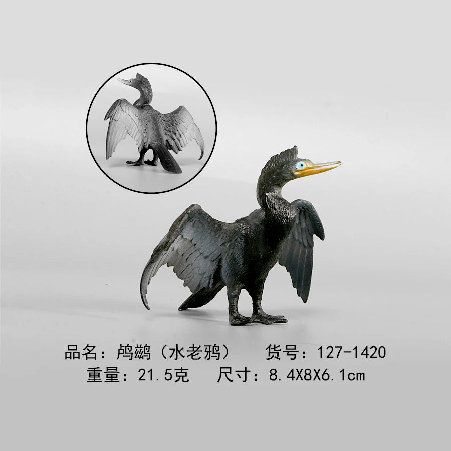 Simulation Animal Models Birds Figurine Parrots Owls Otriches Turkey PVC Plastic Models,Hand Painted Collection Toys For Kids