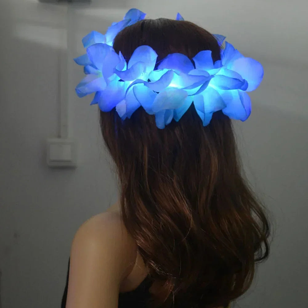 Luminous Headbands Party Led Headband Flower Crown with Led Lights Festival Party Decoration Glow-in-the-dark