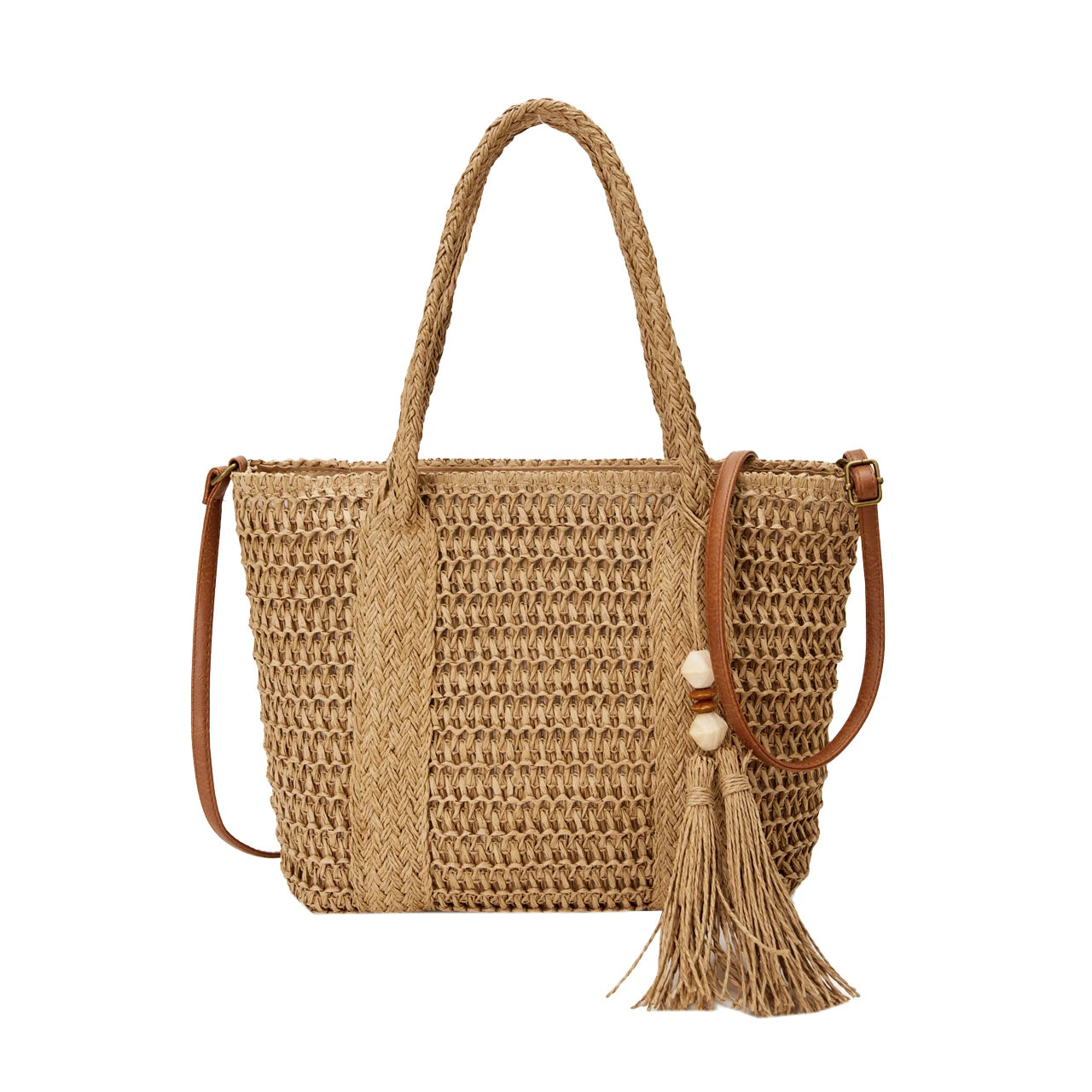 Summer Straw Bag Women Large Capacity Shoulder Messenger Bags Handmade Woven Handbag Bohemia Vacation Rattan Beach Purse 2024