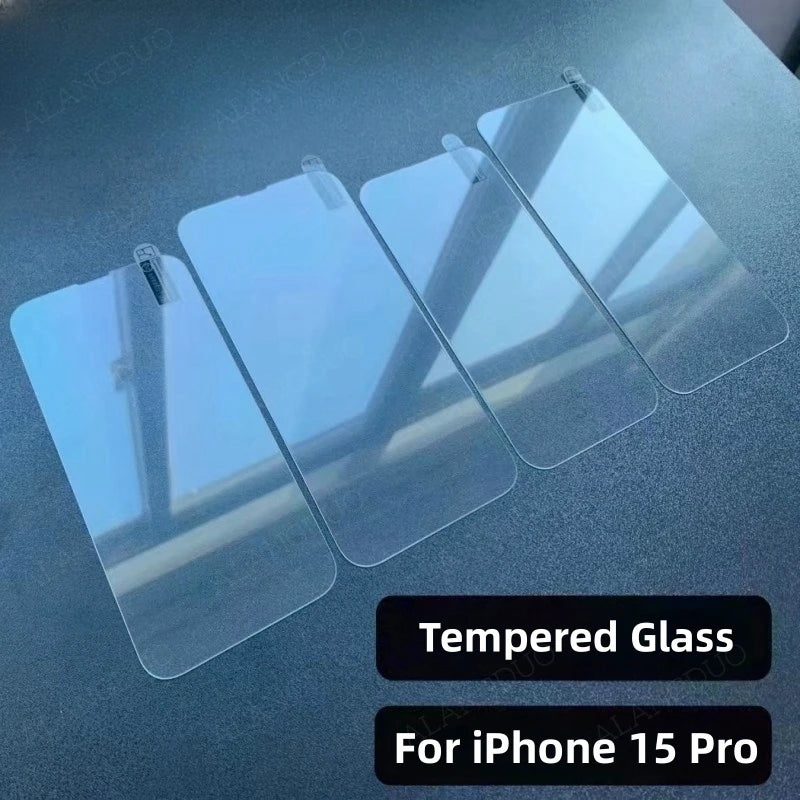 4PCS Tempered Glass For iPhone 15 Pro Max 15Pro 14 11 XR Fall Prevention Full Cover Screen Protector For iPhone 15ProMax