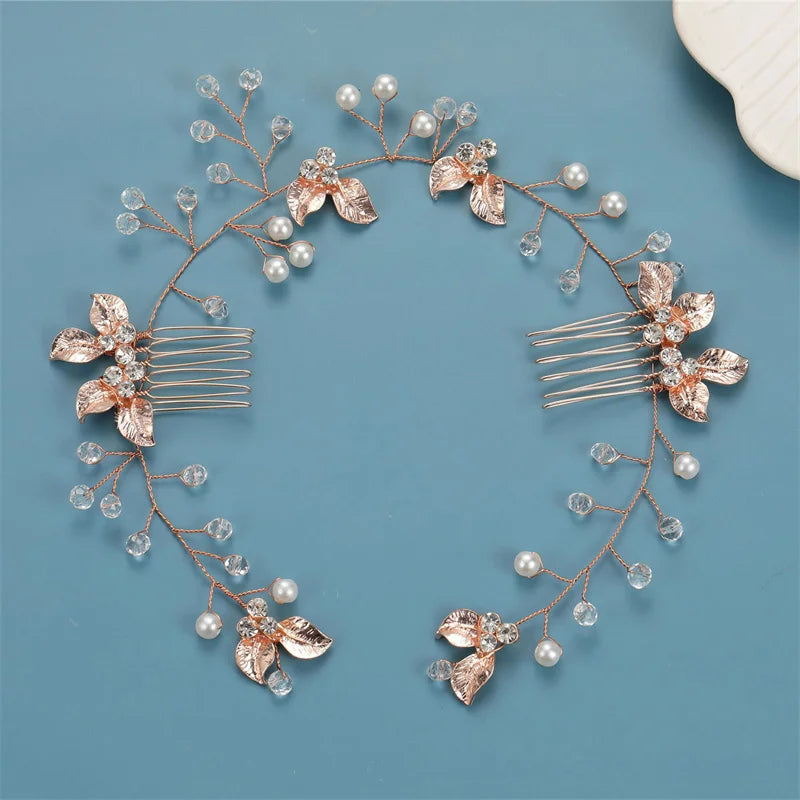 Women Flower Comb Headwear Wedding Hair Accessories Fashion Shaped Bride Insert Hair Clip Jewelry Fashion Headwears