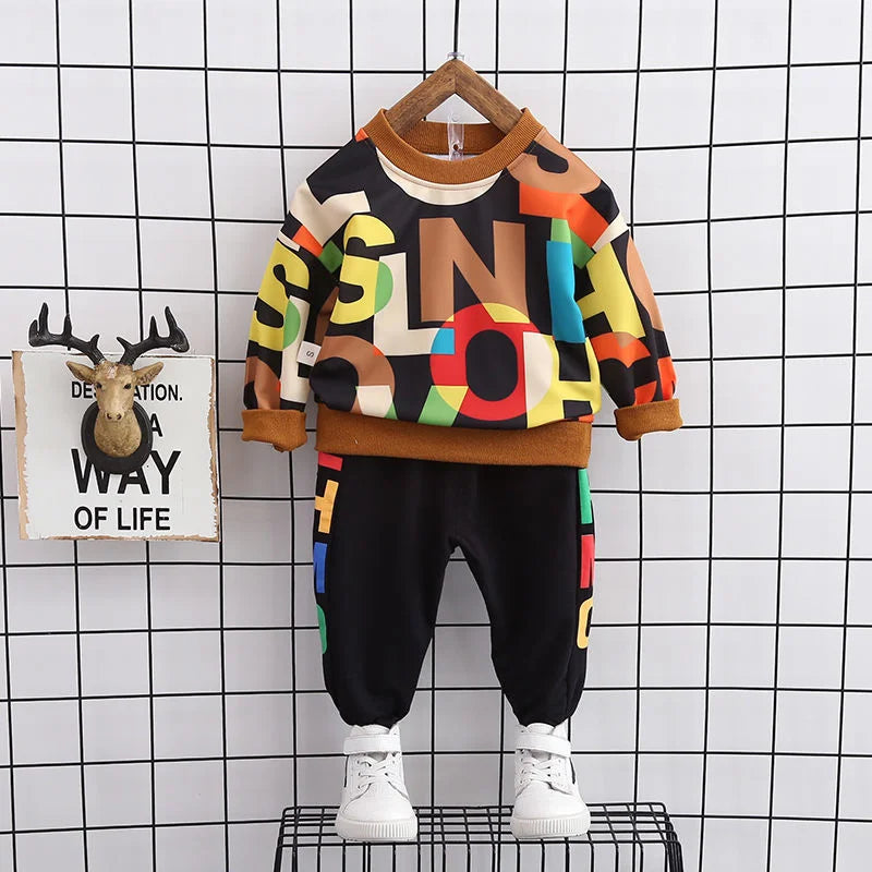 Neue Frühling Herbst Baby Mädchen Kleidung Jungen Outfits Kinder Casual T-Shirt Hosen 2 Teile/sätze Kleinkind Sport Kostüm Kinder Trainingsanzüge