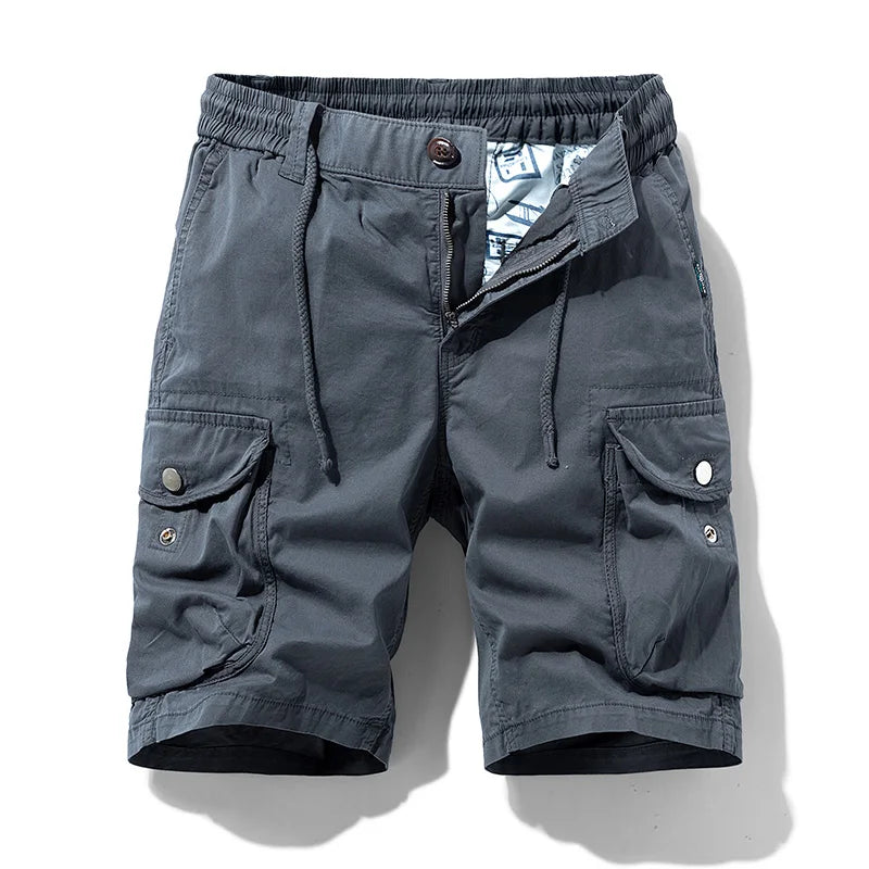Men's Fashion New Cargo Cotton Shorts Plus Size Mens Summer Breeches Multi-Pocket Shorts Men Spring Casual Joggers Shorts Male