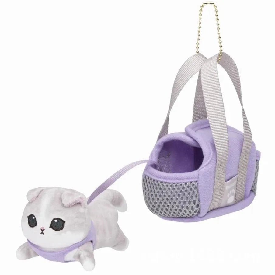 Creative Cartoon Mofusand Plush Shark Keychain Japanese Style Cute Cat Backpack Drawstring Decoration Accessories Pendant Gift