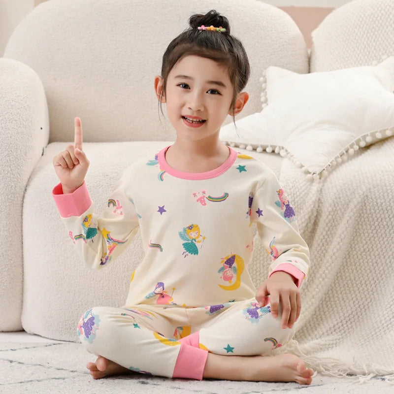 Autumn Winter Baby Girl Clothes Pajamas Sets Boys Pyjamas Kids Homewear Cotton Nightwear Children's Indoor Clothing Pijamas Suit