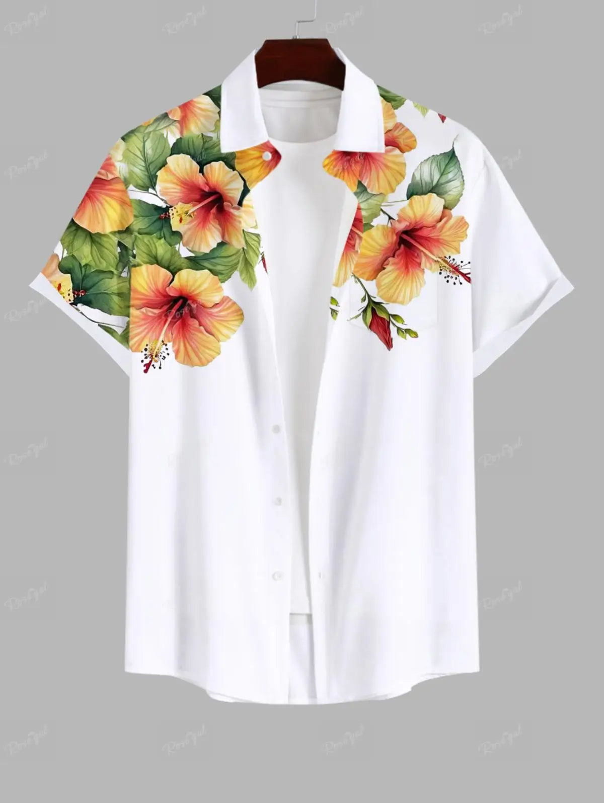 Matching Set Couples Clothes Hawaiian Casual Vacation Outfits, V Neck Women Cami Dress 3D Graphic Print Buttons Shirt For Men