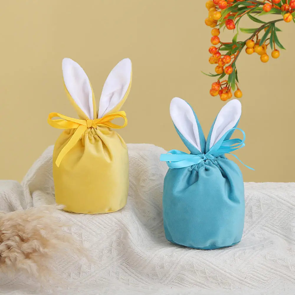 Easter Bunny Rabbit Bags Ears Velvet Bag Gift Bag Candy Packaging Box Wedding Party 2025 Easter Decoration