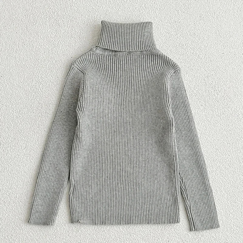 Baby Turtleneck Knitted Sweaters Girls Winter Clothes Children Boys Pullover Toddler Knit Sweate Cotton Baby Pullover Clothes
