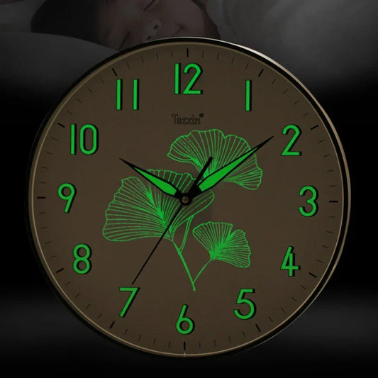 12 Inch Silent Non Ticking Quartz Clocks With Night Light for Bedroom Living Room Kitchen,Large Luminous Home Decoration