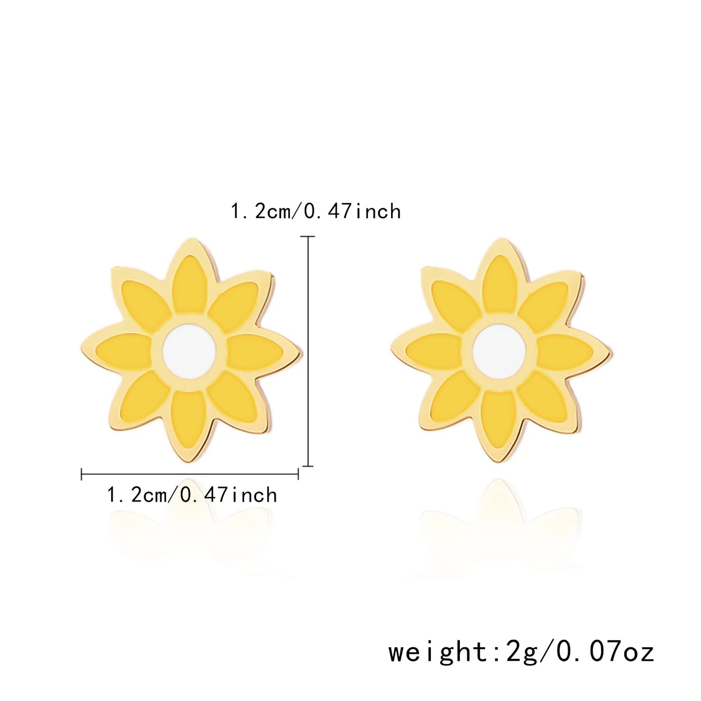 Stainless Steel Enamel Flower Necklace Bracelet Earrings For Women Boho Colorful Daisy Pendant Y2K Accessories Fashion Jewelry