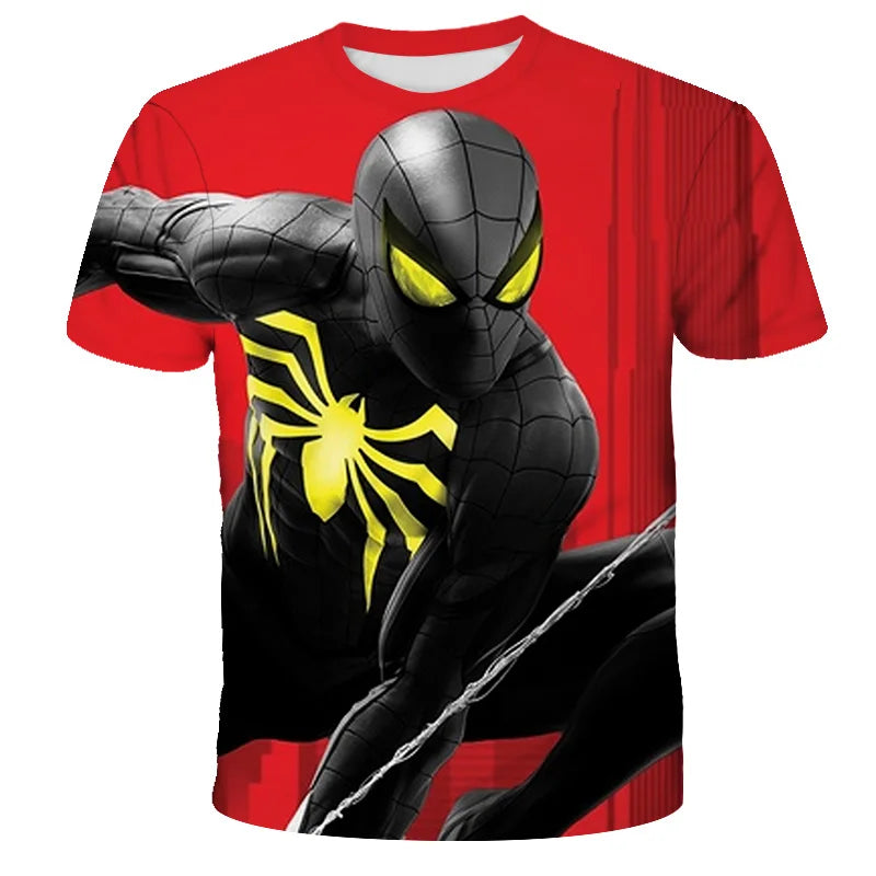 Sommer Jungen Superheld Spider-Man T-Shirts Kinderkleidung Kinder Marvel T-Shirt Soft Top Streetwear Herren Täglich Kurzarm