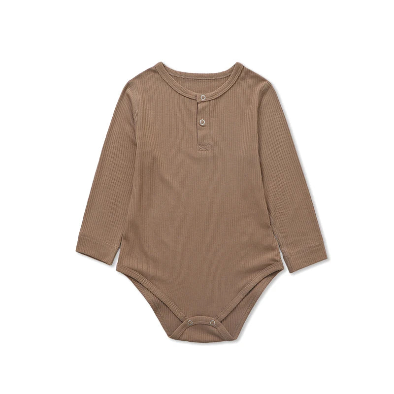 Babykleidung für Jungen und Mädchen, Kostüm für Neugeborene, Bodys mit langen Ärmeln, Overalls, einfarbig, Kinderkleidung für Babys