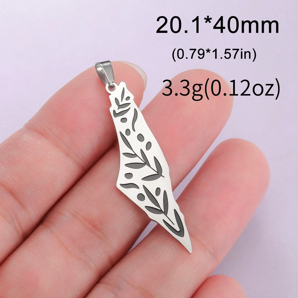 LIKGREAT Dropshipping 1 stücke Palästina Karte Anhänger Halskette Armband Ohrringe Schmuck Machen DIY Edelstahl Zubehör Charme