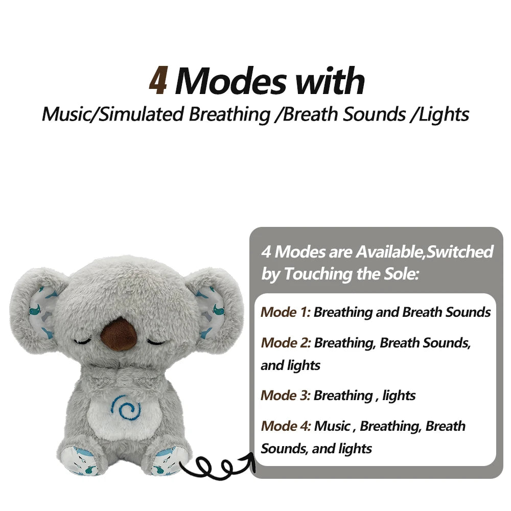 Atmender Bär, Baby-Capybara-Otter, Plüschpuppe, Spielzeug, Baby, Kinder, beruhigende Musik, Baby, Schlafbegleiter, Ton und Licht, Puppenspielzeug, Geschenk