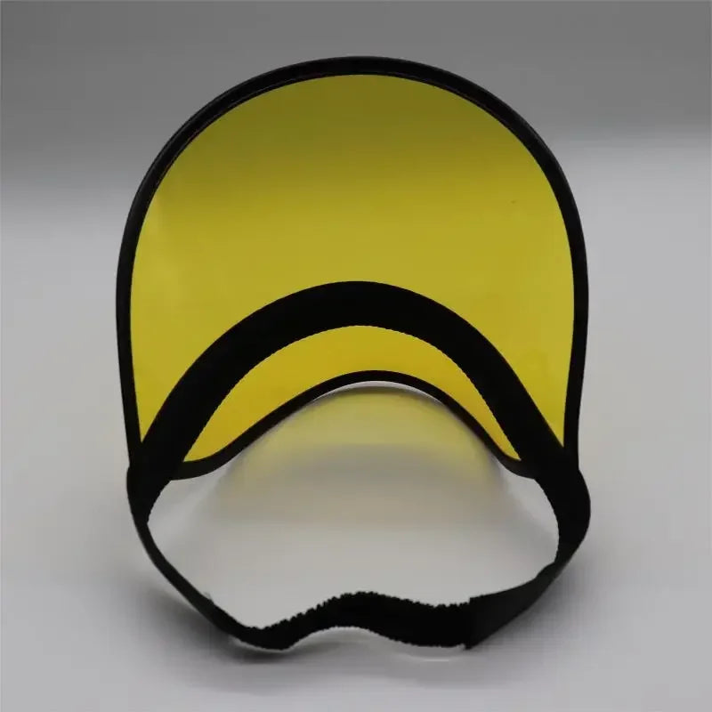 Summer Outdoor Golf Cap for Men Women Shade Transparent UV-Resistant Soft Plastic Yellow Color Adjustable Beach Sun Cap Visor