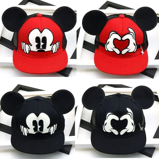 Disney Mickey Mouse Cartoon Animated Baseball Cap for Kids Baby Boy Girl Fashion Hip Hop Caps Kids Snapback Breathable Hats