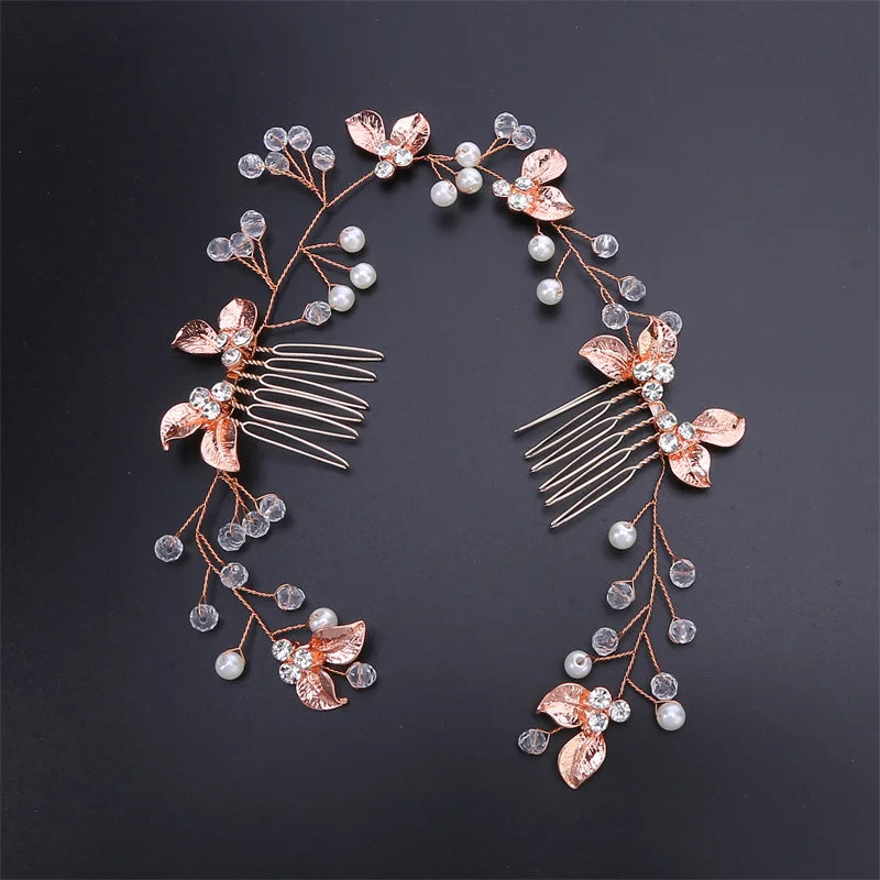 Women Flower Comb Headwear Wedding Hair Accessories Fashion Shaped Bride Insert Hair Clip Jewelry Fashion Headwears