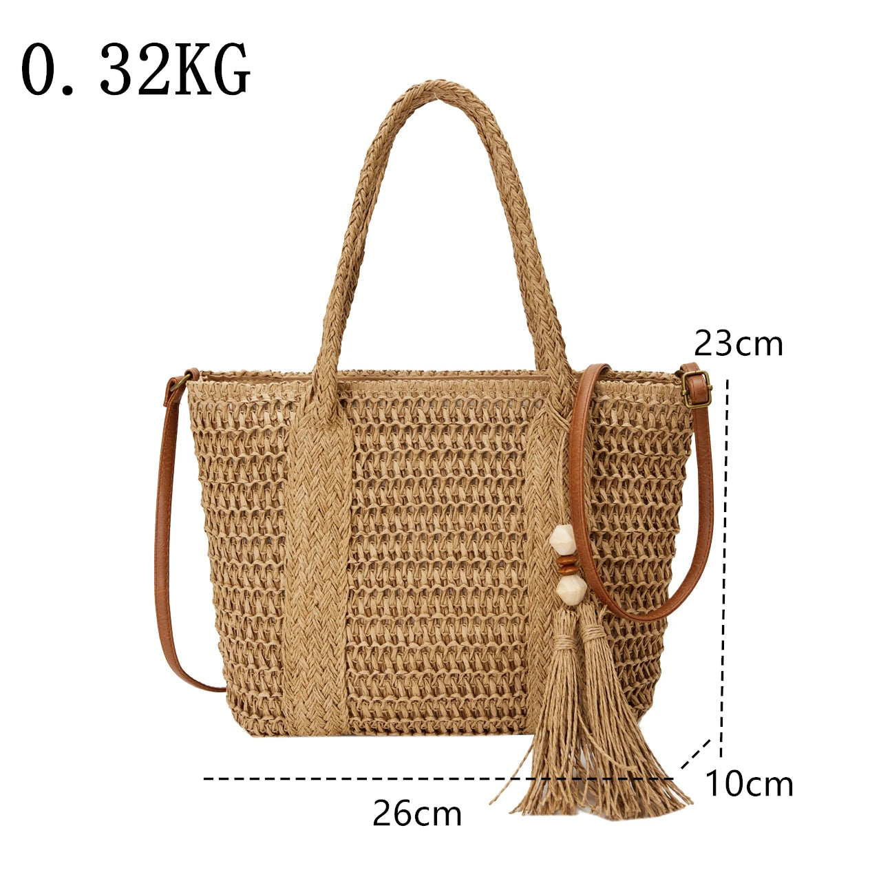 Summer Straw Bag Women Large Capacity Shoulder Messenger Bags Handmade Woven Handbag Bohemia Vacation Rattan Beach Purse 2024
