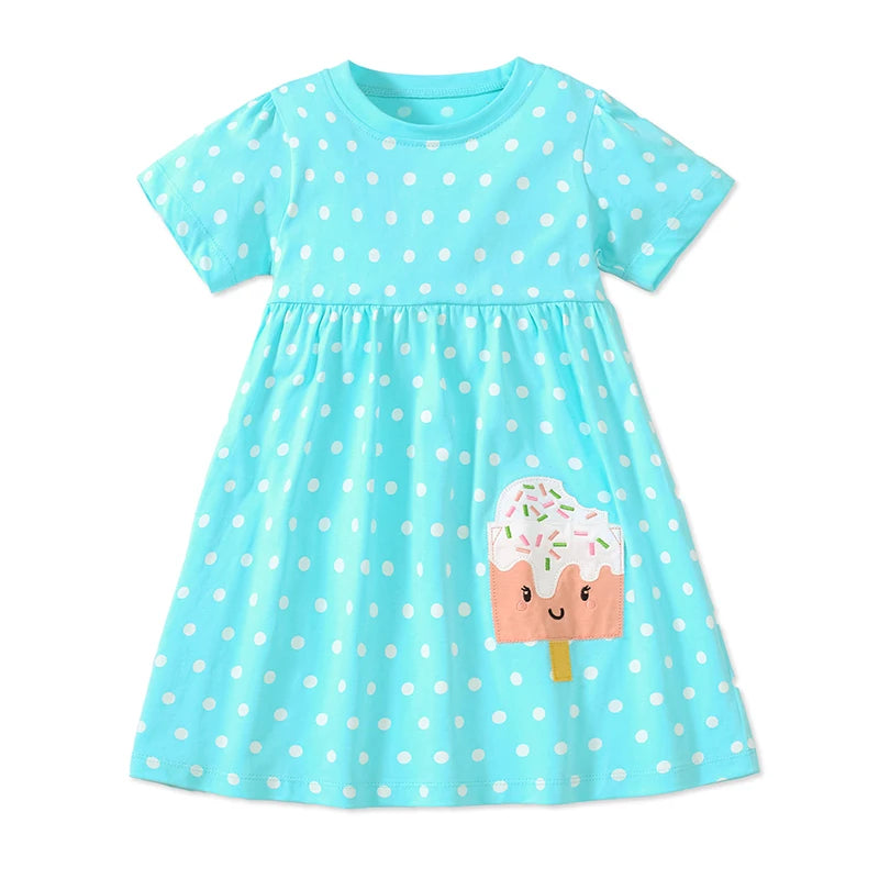 Little maven 2024 Baby Mädchen Freizeitkleidung Baumwolle Schöne Kinder Sommerkleid für Kleinkinder 2 bis 7 Jahre