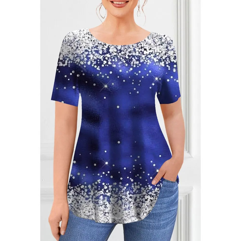 New Women's T-shirt Summer Fashion Short Sleeve Tops Tees Casual Daily Print T Shirt For Women Clothes Plus Sized Girls Clothing