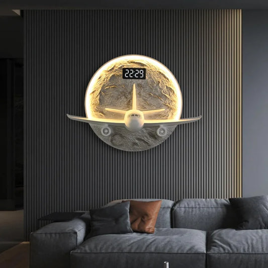 LED Wall Clock Digital Lamp Luxury Art Large 3D Wall Clocks Home Decor Art Watches Modern Light Living Room Design Decoration