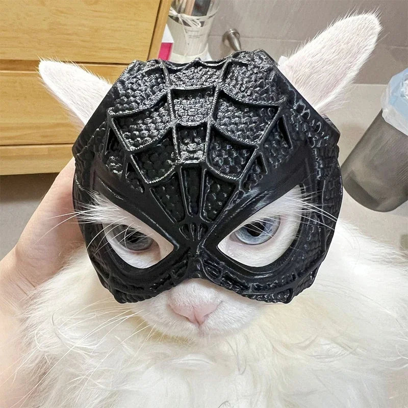 New 3D Printing Cat Bat Mask Halloween Accessories Cosplay Costume Accessory Spider Web Cat Mask Headset Pet Decor Props Mask
