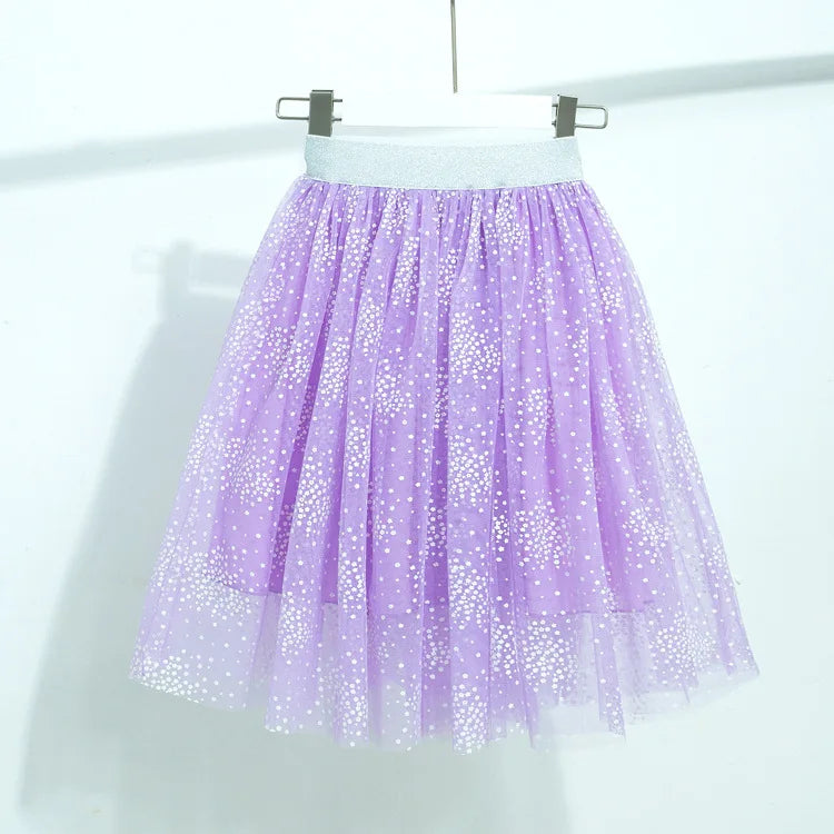 Fashion Baby Girl Skirt Mesh Tutu Tulle Long Length Teenager Girl Clothes Elegant Princess Snow Kids Clothing Plus Size Children
