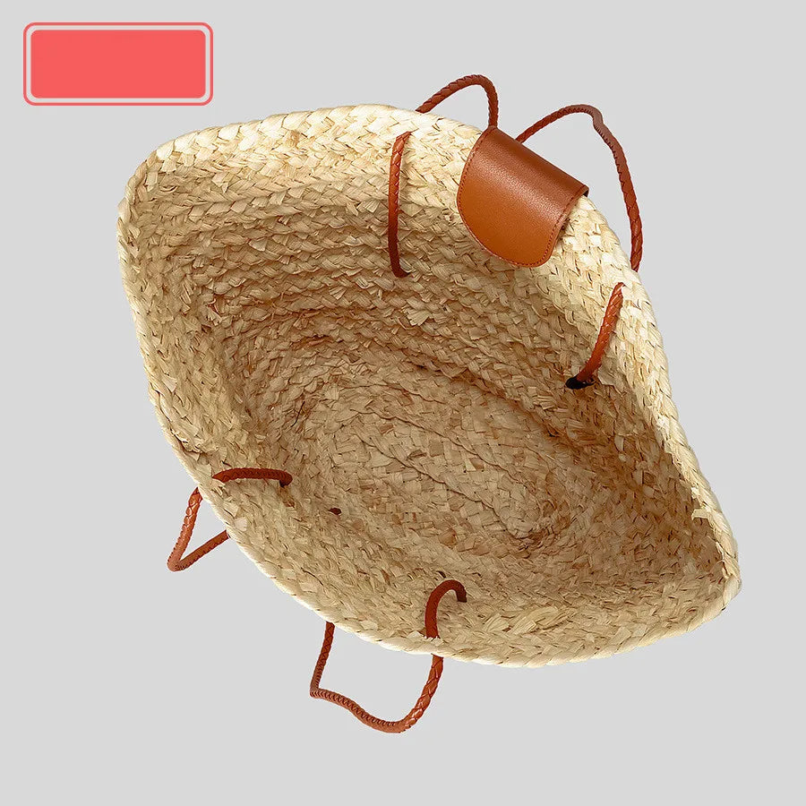 New Fashion Handheld Bag Large Capacity Women Shoulder Bags Straw Woven Handbags Hand-woven Tote Beach Bags Designer Brand Purse
